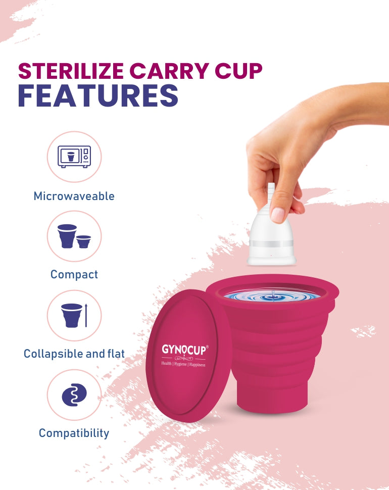 Public Restroom Menstrual Cup Sterilizer Cleaner, Microwave-Safe, Collapsible for Travel, Camping - VOXAPOD Foldable Silicone Container to Wash