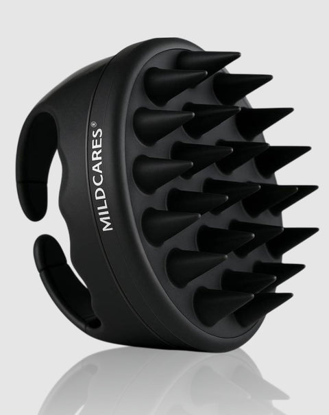 MildCares Jumbo Scalp Massager (Black) | Soft Silicone Bristles Comb for Gentle Scalp Exfoliation, Deep Cleaning & Relaxing Dry/Wet Head Massage | All Hair Types | Shampoo Brush for Men & Women