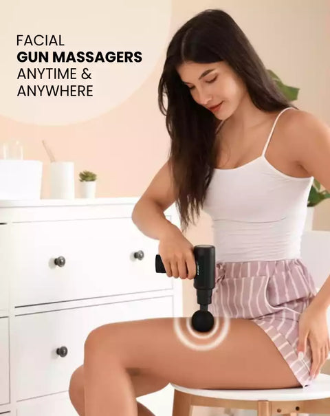 Mildcares Full Body Massager Gun for Pain Relief | Deep Tissue Therapy | 6-Speed Settings, 4 Heads, Rechargeable Silent Motor – Electric Massager for Pain Relief Massager (Black)