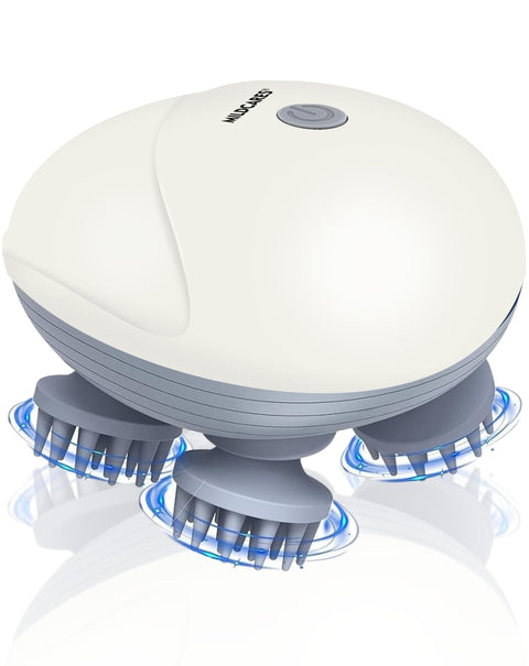 MildCares Smart Scalp Massager | Rechargeable & Portable Head Massager with 4 Rotating Nodes for Hair Growth, Relaxation & Stress Relief Massager