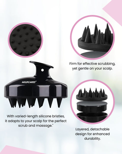 MildCares Hair Scalp Massager Brush For Hair Growth Shampoo Scrub Hair Massager Soft Silicone Head Massager Scalp Scrubber Exfoliator,Anti-Dandruff Hair Scalp Massager Brush