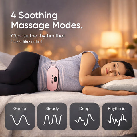 Mildcares Period Pain Relief Massager with Heating Pad | Cordless Menstrual Cramp Belt for Women & Girls Rechargeable Electric Massager Portable & Adjustable Heat Therapy Massager