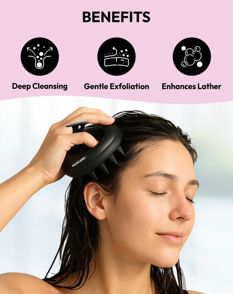 MildCares Hair Scalp Massager Brush For Hair Growth Shampoo Scrub Hair Massager Soft Silicone Head Massager Scalp Scrubber Exfoliator,Anti-Dandruff Hair Scalp Massager Brush