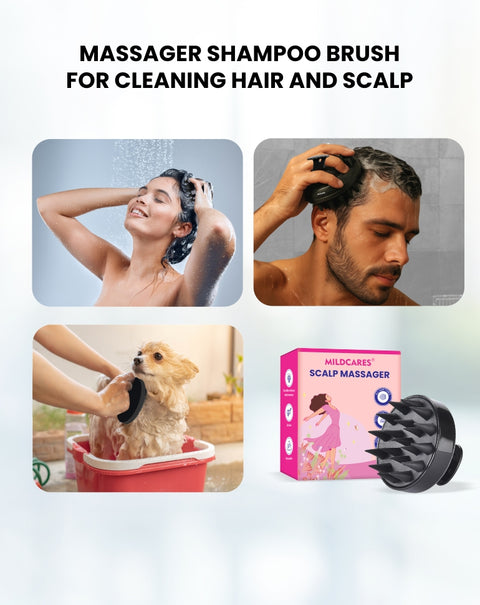 MildCares Hair Scalp Massager Brush For Hair Growth Shampoo Scrub Hair Massager Soft Silicone Head Massager Scalp Scrubber Exfoliator,Anti-Dandruff Hair Scalp Massager Brush