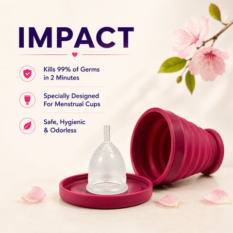 Collapsible Menstrual Cup Sterilizer | Kills 99% of Germs in 2 Minutes | Microwave Friendly