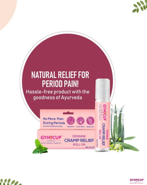 Gynocup Menstrual Cup (Free Cramp Relief Roll On)