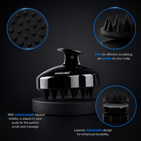 MildCares Hair Scalp Massager Brush For Hair Growth Shampoo Scrub Hair Massager Soft Silicone Head Massager Scalp Scrubber Exfoliator,Anti-Dandruff Hair Scalp Massager Brush