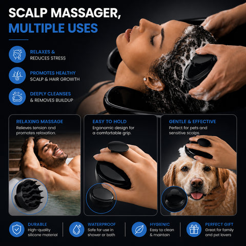 MildCares Hair Scalp Massager Brush For Hair Growth Shampoo Scrub Hair Massager Soft Silicone Head Massager Scalp Scrubber Exfoliator,Anti-Dandruff Hair Scalp Massager Brush