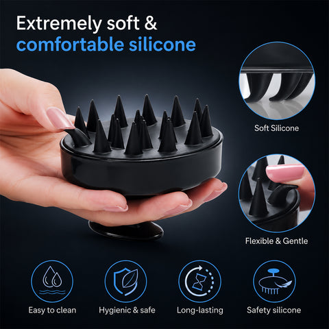 MildCares Hair Scalp Massager Brush For Hair Growth Shampoo Scrub Hair Massager Soft Silicone Head Massager Scalp Scrubber Exfoliator,Anti-Dandruff Hair Scalp Massager Brush