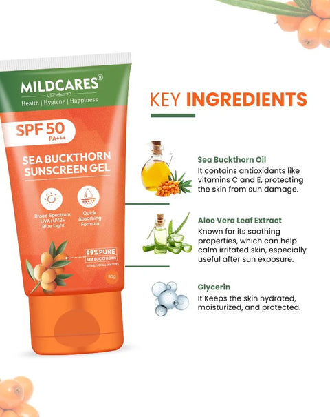 Mildcares SPF 50 PA+++ Sunscreen – Advanced Sun Protection for Every Day 80g