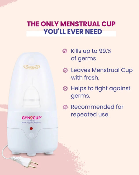 GynoCup  Menstrual Cup Steam Sterilizer | Kills 99% of Germs in 2 Minutes