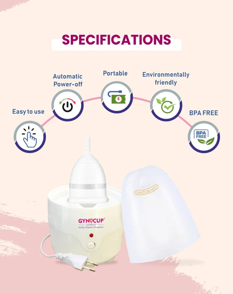 GynoCup  Menstrual Cup Steam Sterilizer | Kills 99% of Germs in 2 Minutes